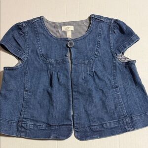 LOFT Blue Denim Short-Sleeve Vest